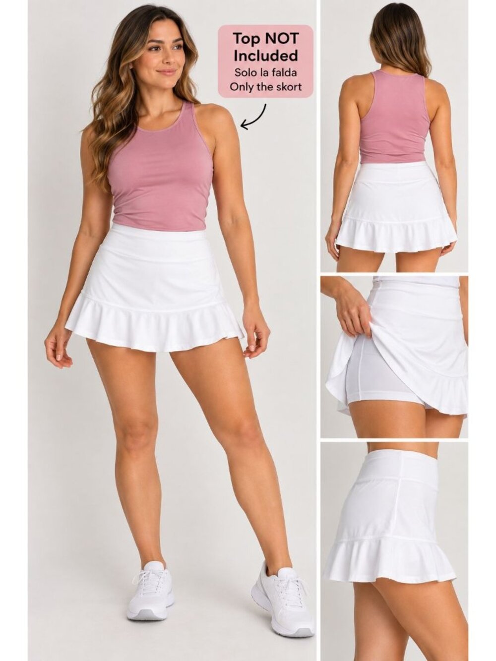 Tommy Bahama Womens White Golf Skort With Ruffle Hem - Size Small